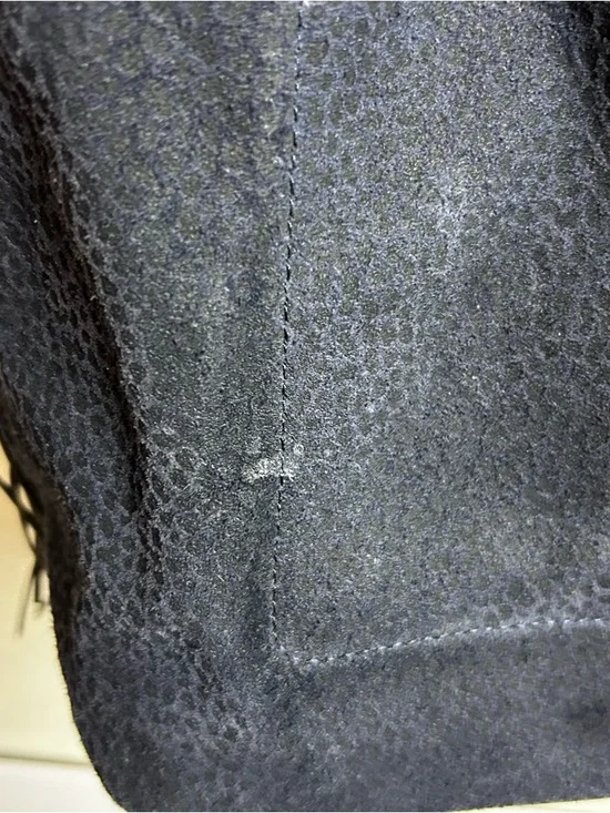 ALL SAINTS Leather suede purse pearl mini hobo bag dark blue - Picture 6 of 16